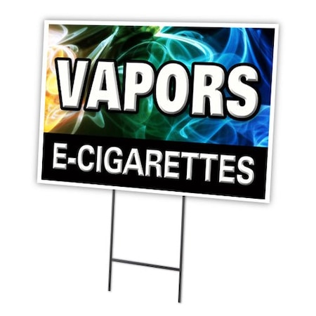 Vapors E-cigarettes Yard Sign & Stake Outdoor Plastic Coroplast Window